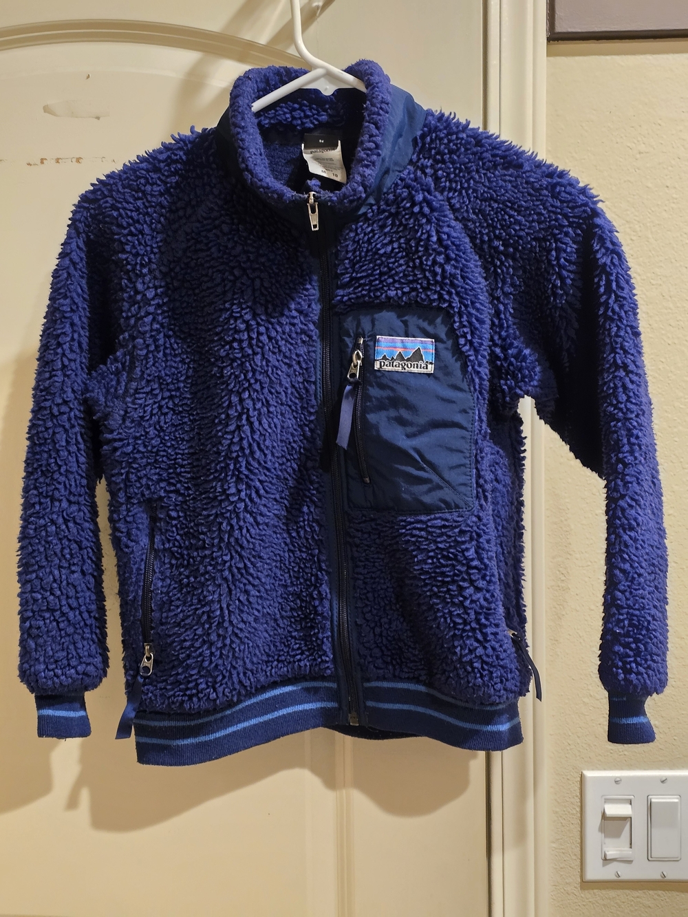 Patagonia Royal Blue Sherpa Zip-Up Kids Jacket